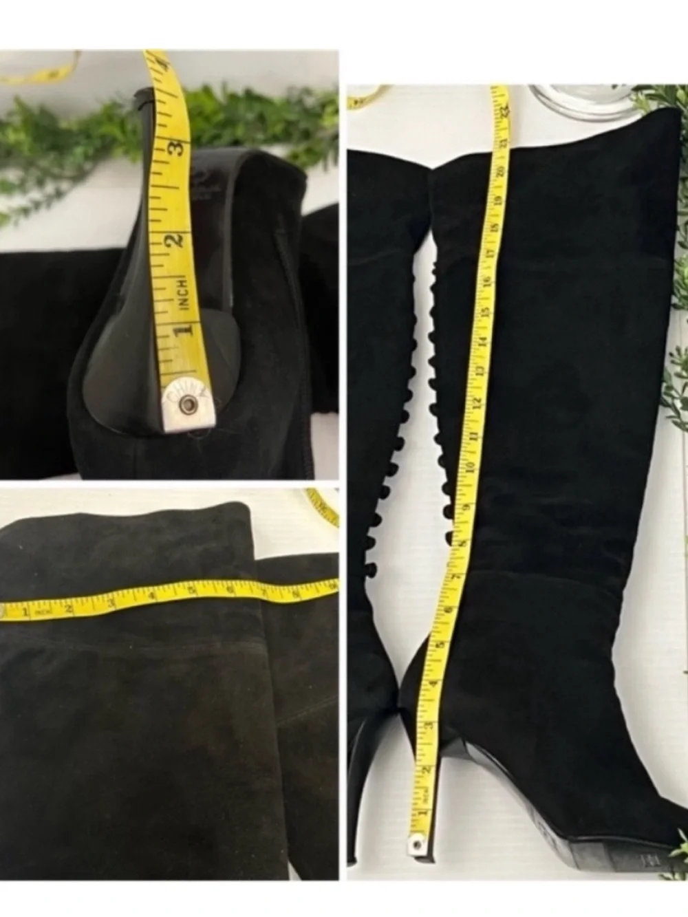 Stuart Weitzman Jet Black Over-the-Knee Suede Stiletto Boots Size 7